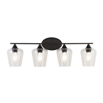 Jayne Iron/Glass Cottage Rustic LED Vanity Light